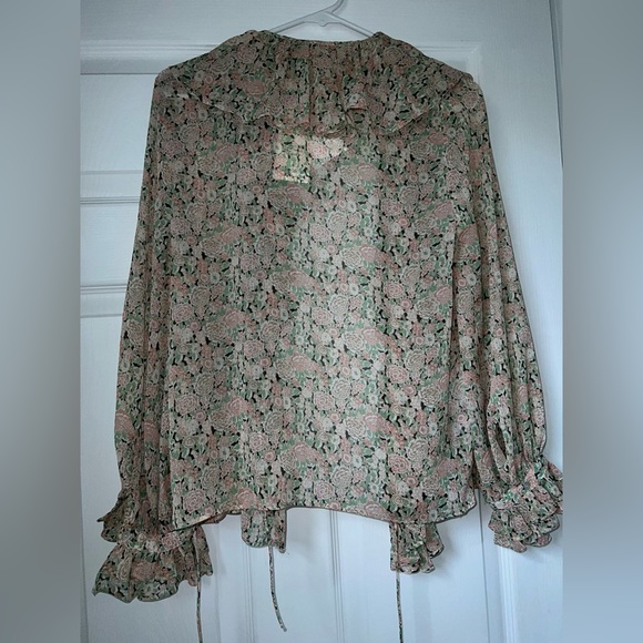 NWT Mango Floral Blouse with Ruffles Size US 4 - Picture 6 of 8
